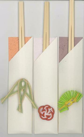 水引飾り付・箸袋　松竹梅　３膳（箸付）