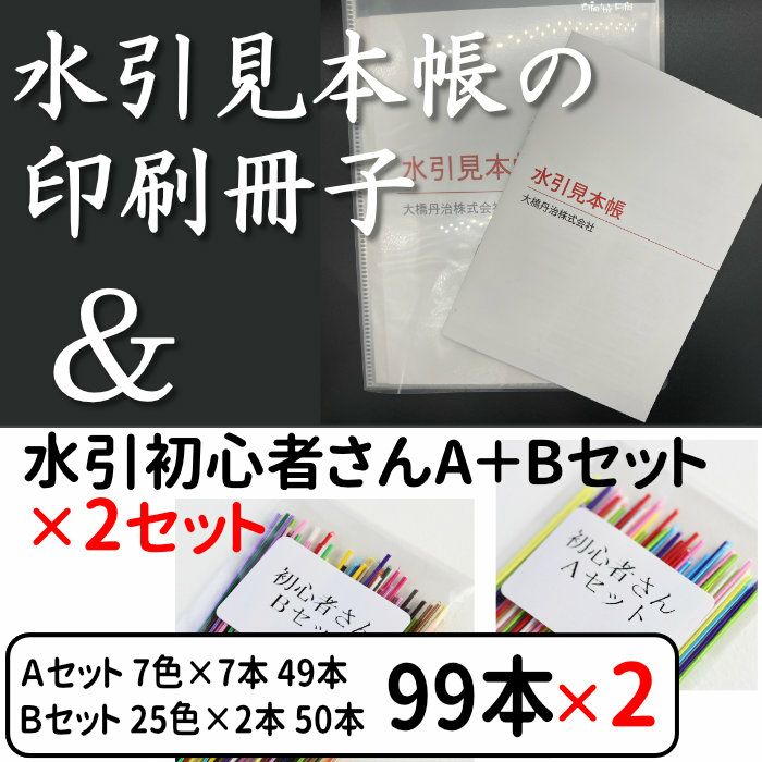 水引見本帳 （90cm用）を印刷した冊子 と 絹巻初心者A+Bセットx2 送料込