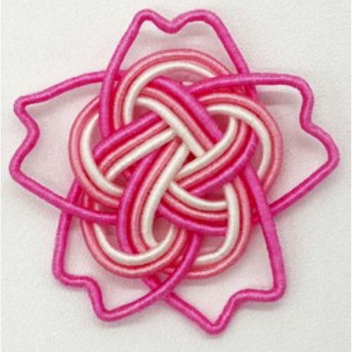 水引3本梅結び応用桜の花