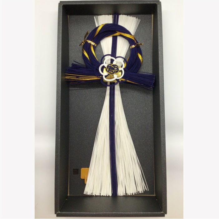 水引お正月の玄関飾り　藍染（あいぞめ）